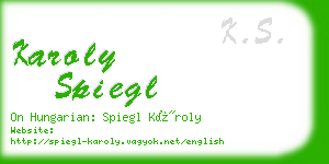 karoly spiegl business card